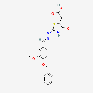 (2-{[4-(Benzyloxy)-3-methoxybenzylidene]hydrazono}-4-oxo-1,3-thiazolidin-5-yl)acetic acid