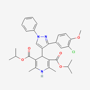 diisopropyl 4-[3-(3-chloro-4-methoxyphenyl)-1-phenyl-1H-pyrazol-4-yl]-2,6-dimethyl-1,4-dihydro-3,5-pyridinedicarboxylate