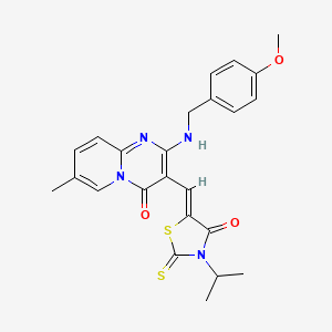 3-[(Z)-(3-isopropyl-4-oxo-2-thioxo-1,3-thiazolidin-5-ylidene)methyl]-2-[(4-methoxybenzyl)amino]-7-methyl-4H-pyrido[1,2-a]pyrimidin-4-one