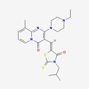 2-(4-Ethyl-1-piperazinyl)-3-[(Z)-(3-isobutyl-4-oxo-2-thioxo-1,3-thiazolidin-5-ylidene)methyl]-9-methyl-4H-pyrido[1,2-A]pyrimidin-4-one