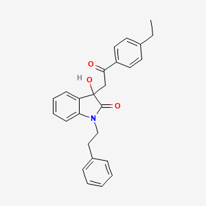 3-[2-(4-ethylphenyl)-2-oxoethyl]-3-hydroxy-1-(2-phenylethyl)-1,3-dihydro-2H-indol-2-one