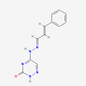 molecular formula C12H11N5O B15033004 5-((E)-2-((E)-3-phenylallylidene)hydrazinyl)-1,2,4-triazin-3(2H)-one 