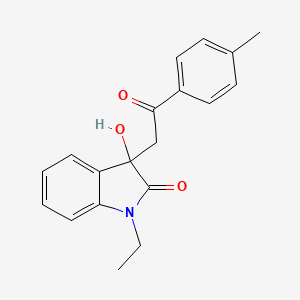 molecular formula C19H19NO3 B15033024 1-ethyl-3-hydroxy-3-[2-(4-methylphenyl)-2-oxoethyl]-1,3-dihydro-2H-indol-2-one 