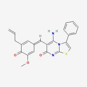 (6Z)-6-[4-hydroxy-3-methoxy-5-(prop-2-en-1-yl)benzylidene]-5-imino-3-phenyl-5,6-dihydro-7H-[1,3]thiazolo[3,2-a]pyrimidin-7-one