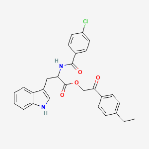 2-(4-ethylphenyl)-2-oxoethyl N-[(4-chlorophenyl)carbonyl]tryptophanate