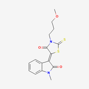 (3Z)-3-[3-(3-methoxypropyl)-4-oxo-2-thioxo-1,3-thiazolidin-5-ylidene]-1-methyl-1,3-dihydro-2H-indol-2-one