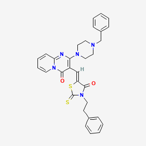 molecular formula C31H29N5O2S2 B15033059 2-(4-benzyl-1-piperazinyl)-3-{(Z)-[4-oxo-3-(2-phenylethyl)-2-thioxo-1,3-thiazolidin-5-ylidene]methyl}-4H-pyrido[1,2-a]pyrimidin-4-one 