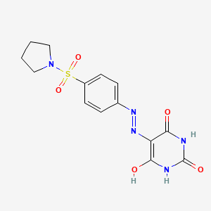 5-{2-[4-(pyrrolidin-1-ylsulfonyl)phenyl]hydrazinylidene}pyrimidine-2,4,6(1H,3H,5H)-trione