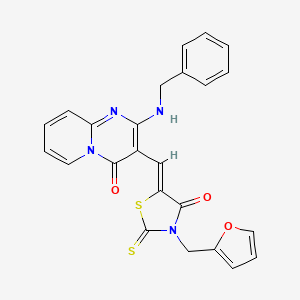 2-(benzylamino)-3-{(Z)-[3-(2-furylmethyl)-4-oxo-2-thioxo-1,3-thiazolidin-5-ylidene]methyl}-4H-pyrido[1,2-a]pyrimidin-4-one