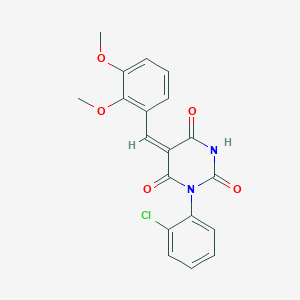 (5E)-1-(2-chlorophenyl)-5-(2,3-dimethoxybenzylidene)pyrimidine-2,4,6(1H,3H,5H)-trione