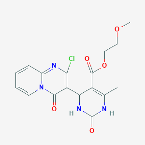 molecular formula C17H17ClN4O5 B15033100 2-methoxyethyl 4-(2-chloro-4-oxo-4H-pyrido[1,2-a]pyrimidin-3-yl)-6-methyl-2-oxo-1,2,3,4-tetrahydropyrimidine-5-carboxylate 