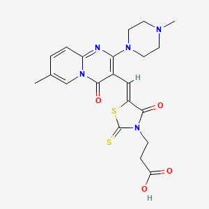 3-[(5Z)-5-{[7-methyl-2-(4-methylpiperazin-1-yl)-4-oxo-4H-pyrido[1,2-a]pyrimidin-3-yl]methylidene}-4-oxo-2-thioxo-1,3-thiazolidin-3-yl]propanoic acid