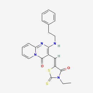 3-[(Z)-(3-ethyl-4-oxo-2-thioxo-1,3-thiazolidin-5-ylidene)methyl]-2-[(2-phenylethyl)amino]-4H-pyrido[1,2-a]pyrimidin-4-one