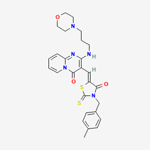 3-{(Z)-[3-(4-methylbenzyl)-4-oxo-2-thioxo-1,3-thiazolidin-5-ylidene]methyl}-2-{[3-(morpholin-4-yl)propyl]amino}-4H-pyrido[1,2-a]pyrimidin-4-one