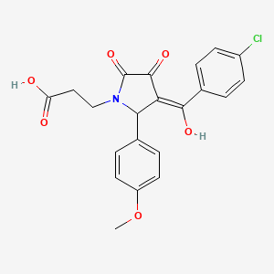 3-[(3E)-3-[(4-chlorophenyl)(hydroxy)methylidene]-2-(4-methoxyphenyl)-4,5-dioxopyrrolidin-1-yl]propanoic acid