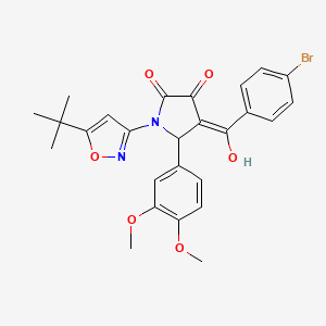 (4E)-4-[(4-bromophenyl)(hydroxy)methylidene]-1-(5-tert-butyl-1,2-oxazol-3-yl)-5-(3,4-dimethoxyphenyl)pyrrolidine-2,3-dione