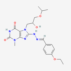 4-ethoxybenzaldehyde [7-(2-hydroxy-3-isopropoxypropyl)-3-methyl-2,6-dioxo-2,3,6,7-tetrahydro-1H-purin-8-yl]hydrazone