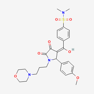 molecular formula C27H33N3O7S B15033217 4-({4-hydroxy-2-(4-methoxyphenyl)-1-[3-(morpholin-4-yl)propyl]-5-oxo-2,5-dihydro-1H-pyrrol-3-yl}carbonyl)-N,N-dimethylbenzenesulfonamide 