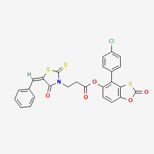 [4-(4-chlorophenyl)-2-oxo-1,3-benzoxathiol-5-yl] 3-[(5E)-5-benzylidene-4-oxo-2-sulfanylidene-1,3-thiazolidin-3-yl]propanoate