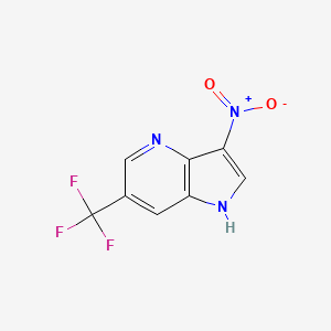 molecular formula C8H4F3N3O2 B1503325 3-nitro-6-(trifluoromethyl)-1H-pyrrolo[3,2-b]pyridine 