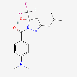 [4-(dimethylamino)phenyl][5-hydroxy-3-(2-methylpropyl)-5-(trifluoromethyl)-4,5-dihydro-1H-pyrazol-1-yl]methanone