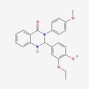 molecular formula C23H22N2O4 B15033276 2-(3-ethoxy-4-hydroxyphenyl)-3-(4-methoxyphenyl)-2,3-dihydroquinazolin-4(1H)-one 