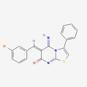 molecular formula C19H12BrN3OS B15033333 (6Z)-6-(3-bromobenzylidene)-5-imino-3-phenyl-5,6-dihydro-7H-[1,3]thiazolo[3,2-a]pyrimidin-7-one 