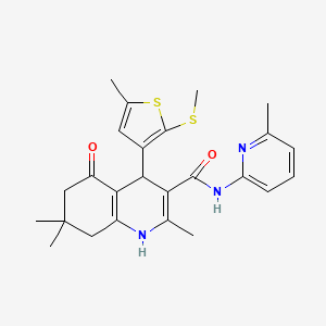 molecular formula C25H29N3O2S2 B15033346 2,7,7-Trimethyl-4-[5-methyl-2-(methylsulfanyl)-3-thienyl]-N-(6-methyl-2-pyridinyl)-5-oxo-1,4,5,6,7,8-hexahydro-3-quinolinecarboxamide CAS No. 476483-14-4