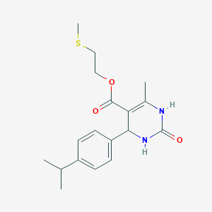 molecular formula C18H24N2O3S B15033350 2-(Methylsulfanyl)ethyl 6-methyl-2-oxo-4-[4-(propan-2-yl)phenyl]-1,2,3,4-tetrahydropyrimidine-5-carboxylate 