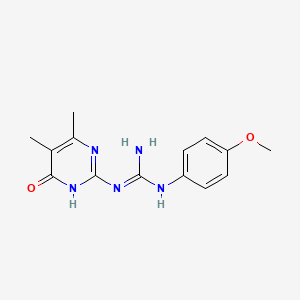 molecular formula C14H17N5O2 B15033359 1-(4,5-Dimethyl-6-oxo-1,6-dihydropyrimidin-2-yl)-3-(4-methoxyphenyl)guanidine 