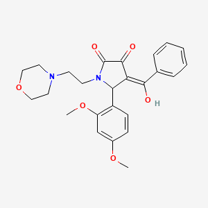 molecular formula C25H28N2O6 B15033369 4-benzoyl-5-(2,4-dimethoxyphenyl)-3-hydroxy-1-[2-(morpholin-4-yl)ethyl]-2,5-dihydro-1H-pyrrol-2-one 