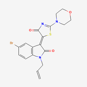 molecular formula C18H16BrN3O3S B15033376 (5Z)-5-(5-bromo-2-oxo-1-prop-2-enylindol-3-ylidene)-2-morpholin-4-yl-1,3-thiazol-4-one 