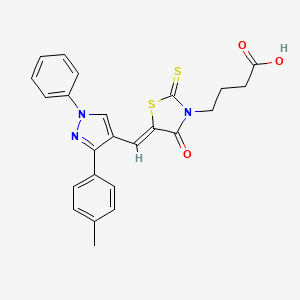 4-[(5Z)-5-{[3-(4-methylphenyl)-1-phenyl-1H-pyrazol-4-yl]methylidene}-4-oxo-2-thioxo-1,3-thiazolidin-3-yl]butanoic acid