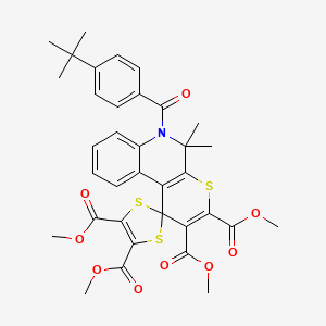 Tetramethyl 6'-(4-tert-butylbenzoyl)-5',5'-dimethyl-5',6'-dihydrospiro[1,3-dithiole-2,1'-thiopyrano[2,3-c]quinoline]-2',3',4,5-tetracarboxylate