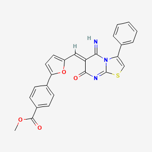 methyl 4-{5-[(Z)-(5-imino-7-oxo-3-phenyl-5H-[1,3]thiazolo[3,2-a]pyrimidin-6(7H)-ylidene)methyl]furan-2-yl}benzoate