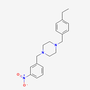 molecular formula C20H25N3O2 B15033455 1-[(4-Ethylphenyl)methyl]-4-[(3-nitrophenyl)methyl]piperazine 