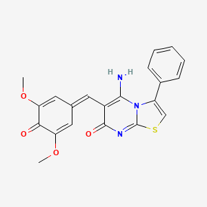 5-Amino-6-[(3,5-dimethoxy-4-oxocyclohexa-2,5-dien-1-ylidene)methyl]-3-phenyl-[1,3]thiazolo[3,2-a]pyrimidin-7-one