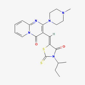 3-[(Z)-(3-sec-butyl-4-oxo-2-thioxo-1,3-thiazolidin-5-ylidene)methyl]-2-(4-methyl-1-piperazinyl)-4H-pyrido[1,2-a]pyrimidin-4-one