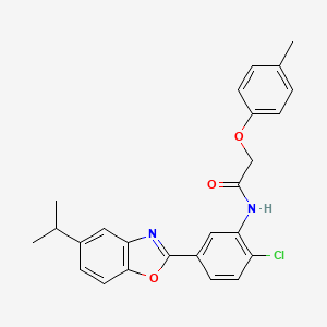 N-{2-chloro-5-[5-(propan-2-yl)-1,3-benzoxazol-2-yl]phenyl}-2-(4-methylphenoxy)acetamide