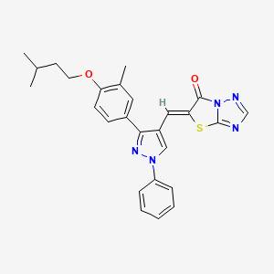 (5Z)-5-({3-[3-methyl-4-(3-methylbutoxy)phenyl]-1-phenyl-1H-pyrazol-4-yl}methylidene)[1,3]thiazolo[3,2-b][1,2,4]triazol-6(5H)-one