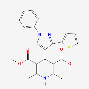 dimethyl 2,6-dimethyl-4-[1-phenyl-3-(2-thienyl)-1H-pyrazol-4-yl]-1,4-dihydro-3,5-pyridinedicarboxylate