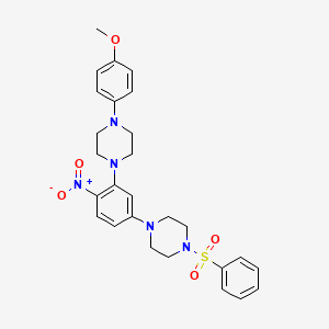 1-(4-Methoxyphenyl)-4-{2-nitro-5-[4-(phenylsulfonyl)piperazin-1-yl]phenyl}piperazine