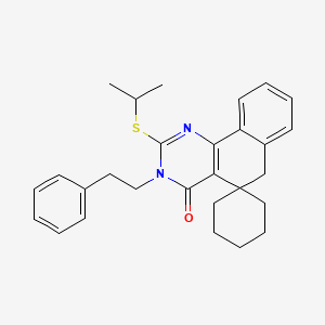 3-(2-phenylethyl)-2-propan-2-ylsulfanylspiro[6H-benzo[h]quinazoline-5,1'-cyclohexane]-4-one