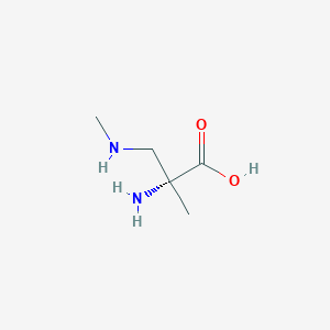 molecular formula C5H12N2O2 B150336 (2R)-2-amino-2-methyl-3-(methylamino)propanoic acid CAS No. 137394-07-1