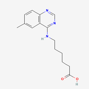 molecular formula C15H19N3O2 B15033624 6-[(6-Methylquinazolin-4-yl)amino]hexanoic acid 