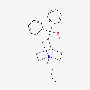 molecular formula C24H32NO+ B15033638 1-Butyl-3-[hydroxy(diphenyl)methyl]-1-azoniabicyclo[2.2.2]octane 