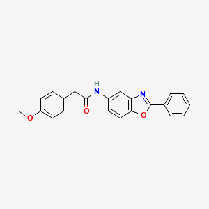 molecular formula C22H18N2O3 B15033663 2-(4-methoxyphenyl)-N-(2-phenyl-1,3-benzoxazol-5-yl)acetamide 