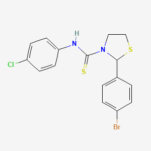 2-(4-bromophenyl)-N-(4-chlorophenyl)-1,3-thiazolidine-3-carbothioamide