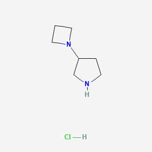 molecular formula C7H15ClN2 B1503367 3-(1-Azetidinyl)pyrrolidine hydrochloride CAS No. 1018443-00-9