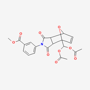 molecular formula C21H19NO9 B15033672 methyl 3-{4-[bis(acetyloxy)methyl]-1,3-dioxo-1,3,3a,4,7,7a-hexahydro-2H-4,7-epoxyisoindol-2-yl}benzoate 